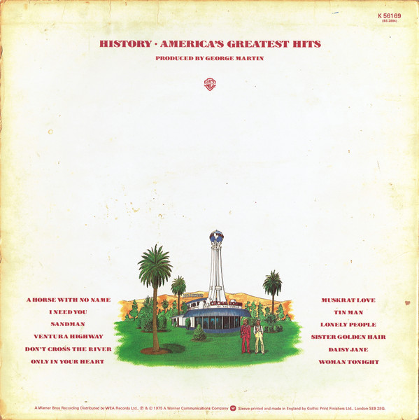 America - History (America's Greatest Hits) | Warner Bros. Records (K 56169) - 2