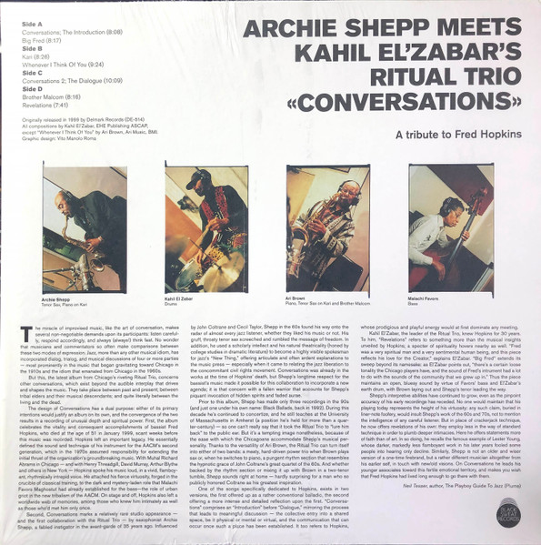 Archie Shepp Meets Kahil El'Zabar's Ritual Trio - Conversations | Black Sweat Records (BS038) - 2