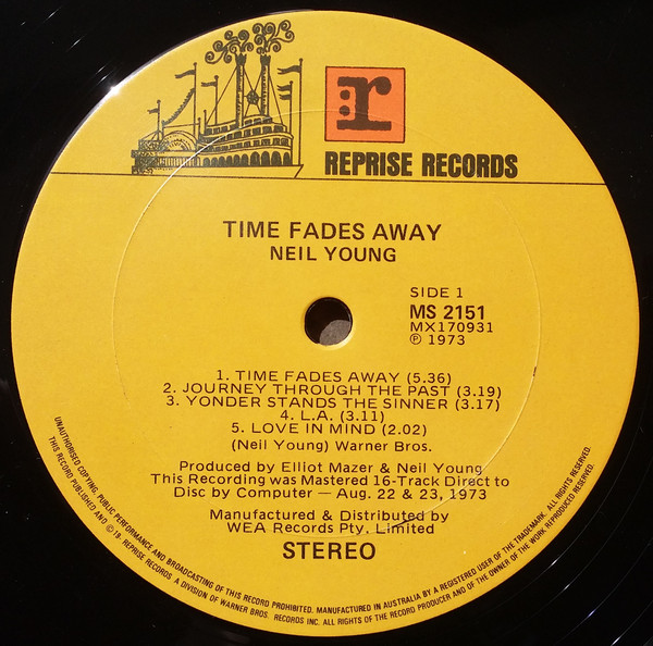 Neil Young - Time Fades Away | Reprise Records (MS 2151) - 2