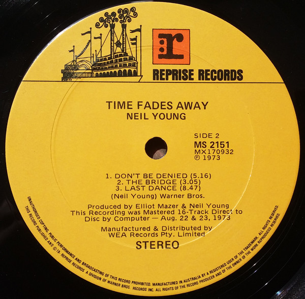 Neil Young - Time Fades Away | Reprise Records (MS 2151) - 3