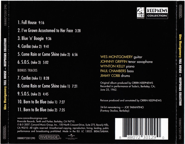 Wes Montgomery - Full House | Riverside Records (0888072301290) - 3 Wes Montgomery - Full House | Riverside Records (0888072301290) - 3