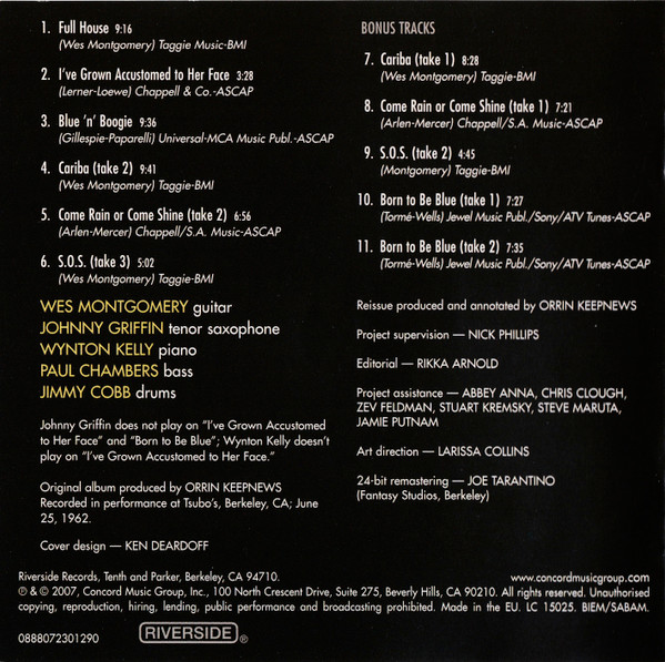 Wes Montgomery - Full House | Riverside Records (0888072301290) - 2 Wes Montgomery - Full House | Riverside Records (0888072301290) - 2