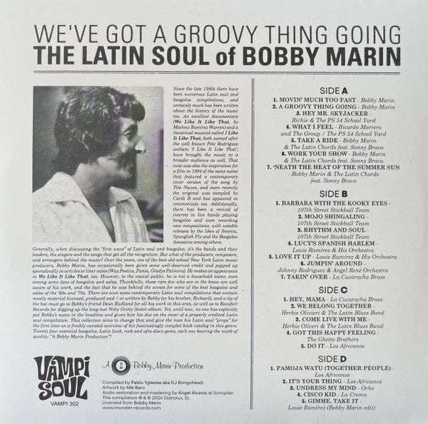 Various - We've Got A Groovy Thing Going - The Latin Soul Of Bobby Marin | Vampi Soul (VAMPI 302) - 2 Various - We've Got A Groovy Thing Going - The Latin Soul Of Bobby Marin | Vampi Soul (VAMPI 302) - 2