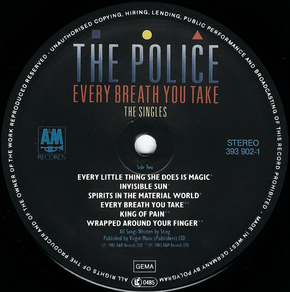 The Police - Every Breath You Take (The Singles) | A&M Records (393902-1) - 3