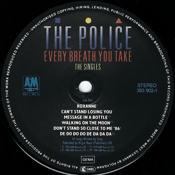 The Police - Every Breath You Take (The Singles) | A&M Records (393902-1) - 4