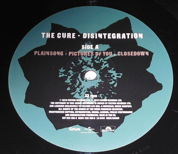 The Cure - Disintegration | Fiction Records (532 456-3) - 3 The Cure - Disintegration | Fiction Records (532 456-3) - 3