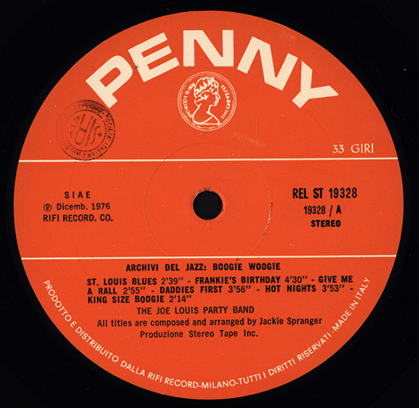 The Joe Louis Party Band - Boogie Woogie | Penny (REL-ST 19328) - 3