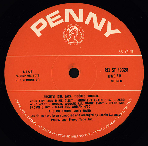 The Joe Louis Party Band - Boogie Woogie | Penny (REL-ST 19328) - 4