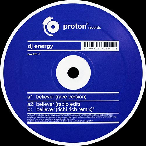 DJ Energy - Believer | Proton Records UK (prouk01-6) - main