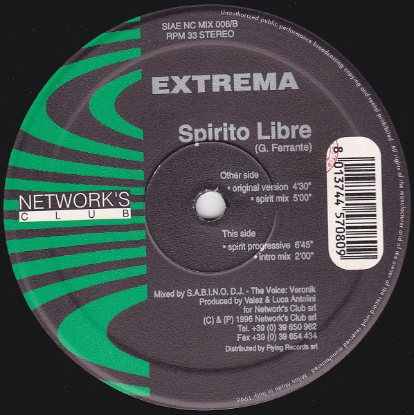 Extrema - Spirito Libre | Network's Club Records (NC MIX 008) - main