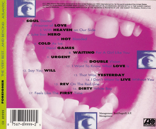 Foreigner - The Very Best...And Beyond [CD] | Atlantic (CD 89999) - 2