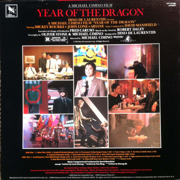 David Mansfield - Year Of The Dragon (Original Motion Picture Soundtrack) | Varèse Sarabande (STV 81266) - 2 David Mansfield - Year Of The Dragon (Original Motion Picture Soundtrack) | Varèse Sarabande (STV 81266) - 2