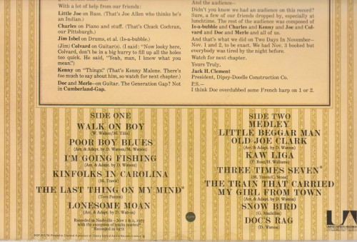 Doc & Merle Watson - Two Days In November | United Artists Records (UAS 29642) - 2