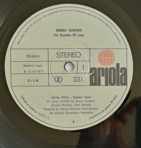 Donna Summer - Four Seasons Of Love | Ariola (28444-I) - 3 Donna Summer - Four Seasons Of Love | Ariola (28444-I) - 3