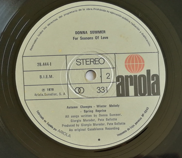 Donna Summer - Four Seasons Of Love | Ariola (28444-I) - 4 Donna Summer - Four Seasons Of Love | Ariola (28444-I) - 4