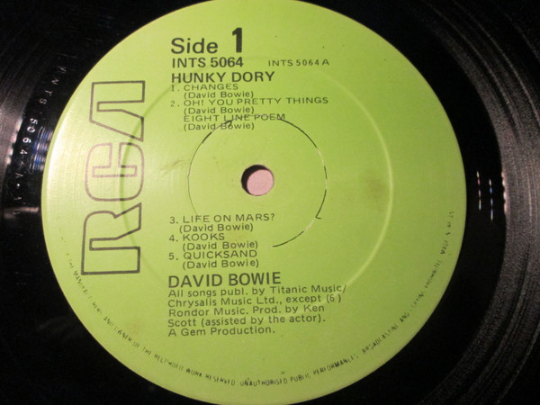David Bowie - Hunky Dory | RCA International (INTS 5064) - main David Bowie - Hunky Dory | RCA International (INTS 5064) - main