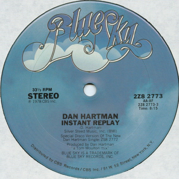 Dan Hartman - Instant Replay | Blue Sky (2Z8 2773) - main