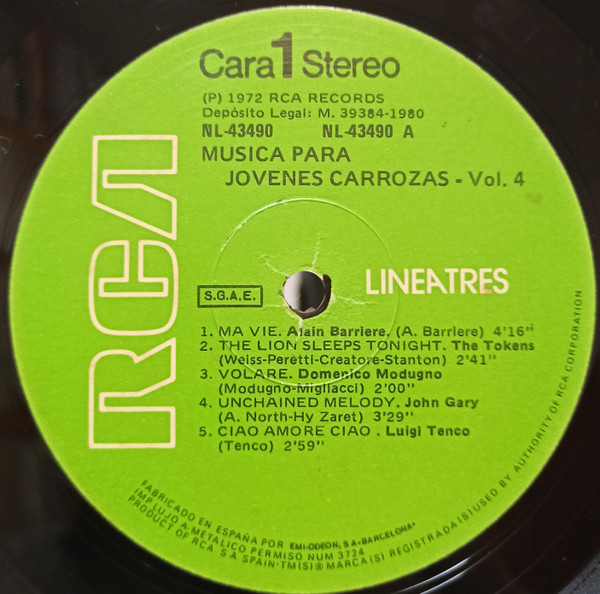 Various - Musica Para Jovenes Carrozas - Vol. 4 | RCA (NL 43490) - 3 Various - Musica Para Jovenes Carrozas - Vol. 4 | RCA (NL 43490) - 3
