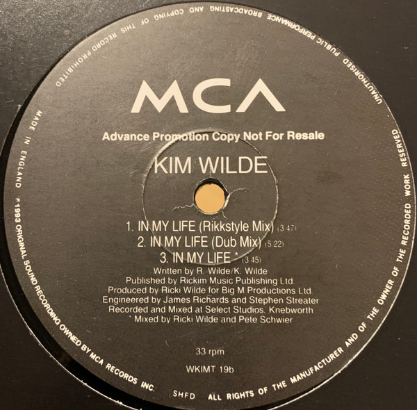 Kim Wilde - In My Life | MCA Records (WKIMT 19) - 2