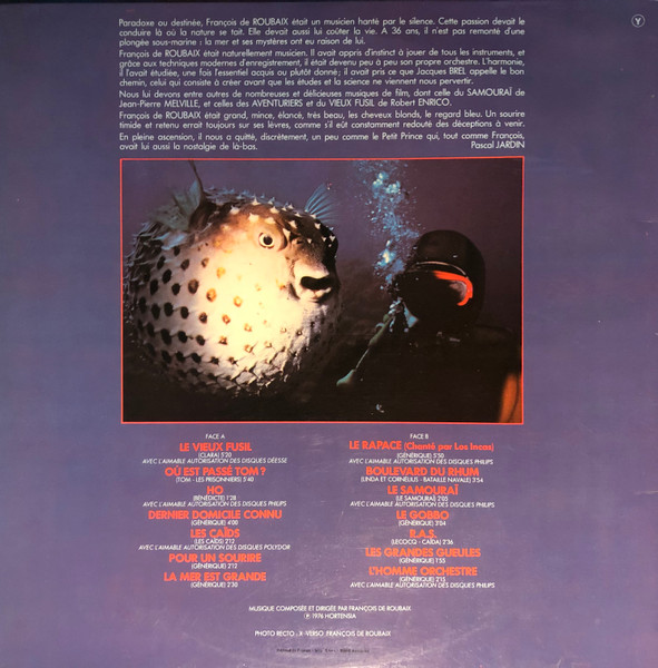 François De Roubaix - Les Plus Belles Musiques De Films De François De Roubaix Vol 1 | Barclay (900.502) - 4