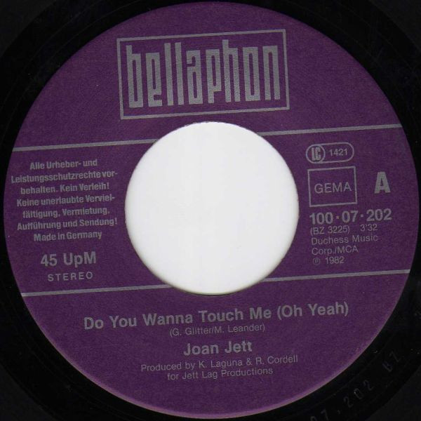 Joan Jett - Do You Wanna Touch Me (Oh Yeah) | Bellaphon (100·07·202) - 3