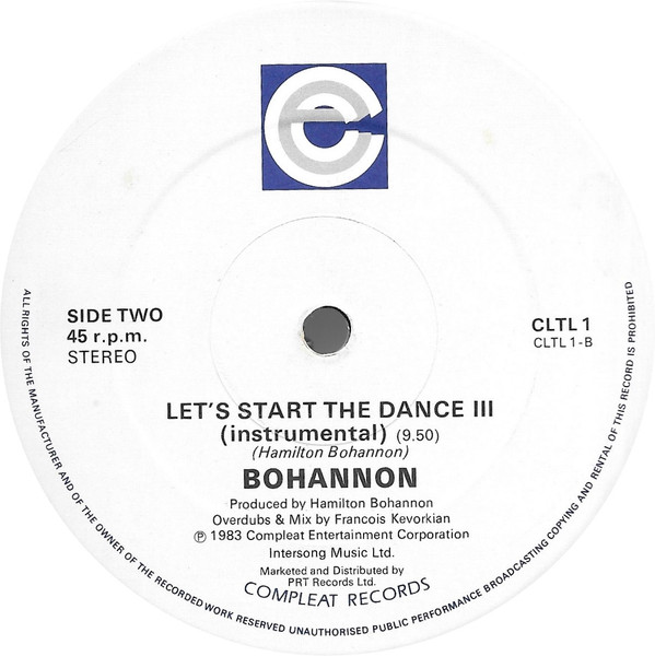 Hamilton Bohannon - Let's Start The Dance III | Compleat Records (CLTL 1) - 3