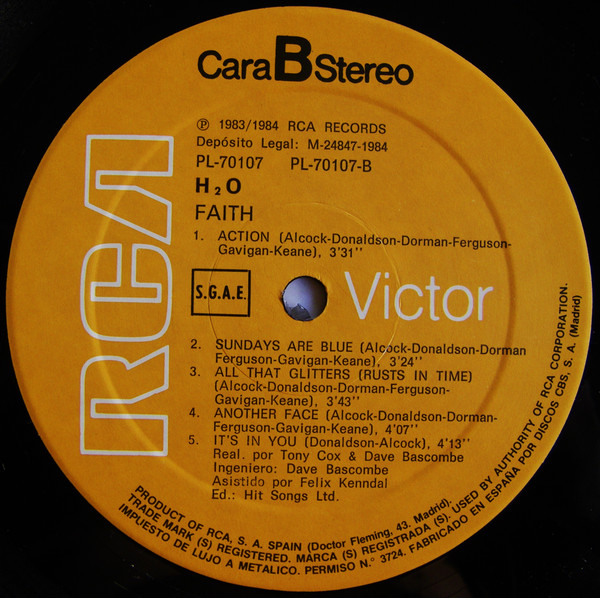 H2O - Faith - Vinilo | RCA Victor (PL -70107) - 4 H2O - Faith - Vinilo | RCA Victor (PL -70107) - 4