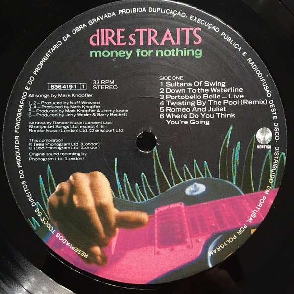 Dire Straits - Money For Nothing | Vertigo (836 419-1) - 3