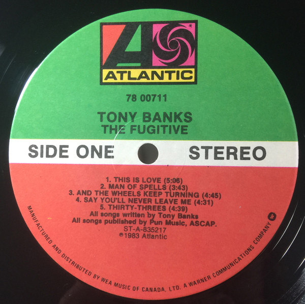 Tony Banks - The Fugitive [Vinyl] | Atlantic (78 00711) - 3