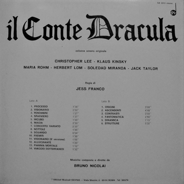 Bruno Nicolai - Il Conte Dracula (Colonna Sonora Originale) | Edipan (CS 2013) - 2 Bruno Nicolai - Il Conte Dracula (Colonna Sonora Originale) | Edipan (CS 2013) - 2