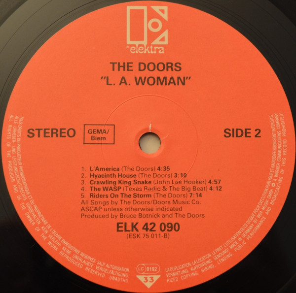 The Doors - L.A. Woman | Elektra (ELK 42 090) - 4 The Doors - L.A. Woman | Elektra (ELK 42 090) - 4