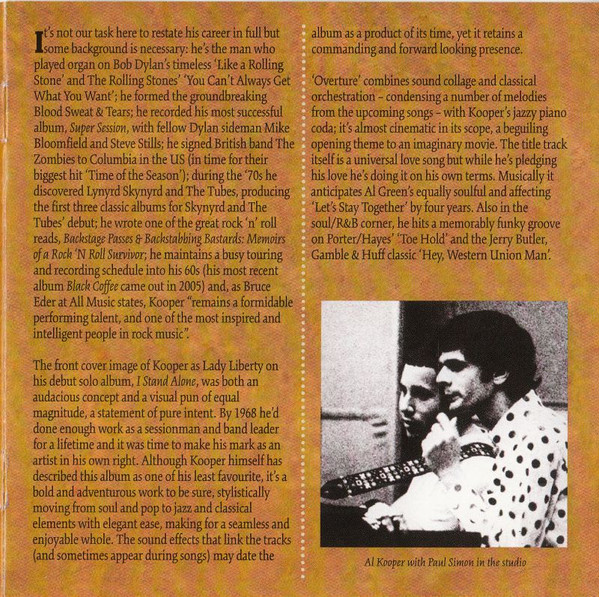 Al Kooper - I Stand Alone / You Never Know Who Your Friends Are... Plus CD | Raven Records (RVCD-269) - 4 Al Kooper - I Stand Alone / You Never Know Who Your Friends Are... Plus CD | Raven Records (RVCD-269) - 4