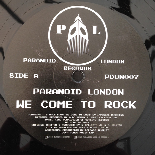 Paranoid London - We Come To Rock | Paranoid London Records (PDON007) - main Paranoid London - We Come To Rock | Paranoid London Records (PDON007) - main