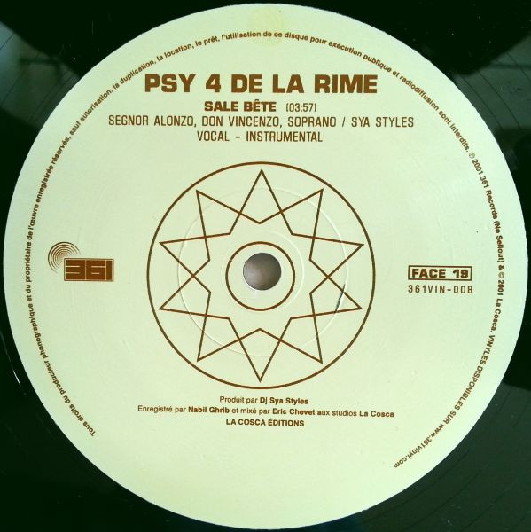 Psy 4 De La Rime - Sale Bête | 361 Vinyl (361VIN-008) - 3