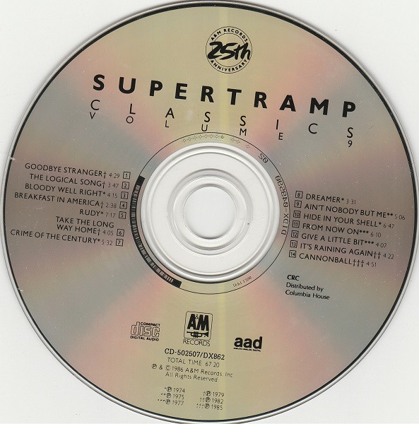 Supertramp - Classics Volume 9 | A&M Records (CD 502507) - 3
