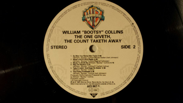Bootsy Collins - The One Giveth, The Count Taketh Away | Warner Bros. Records (923 667-1)