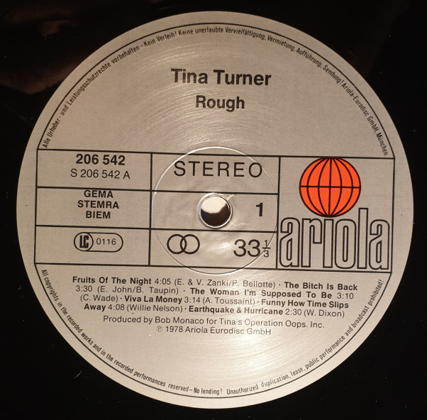 Tina Turner - Rough | Ariola (206 542)
