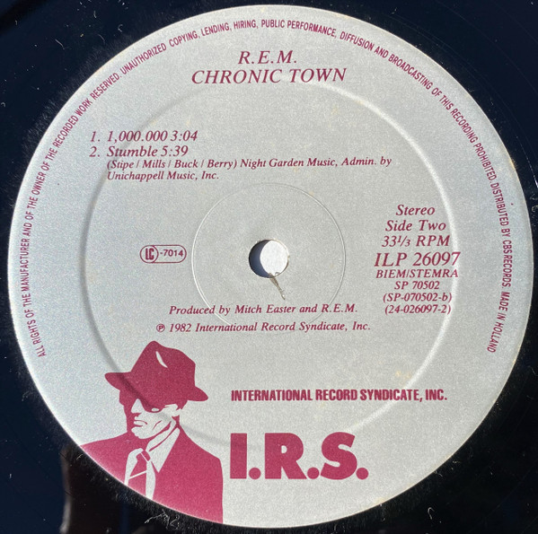 R.E.M. - Chronic Town | I.R.S. Records (26097) - 4
