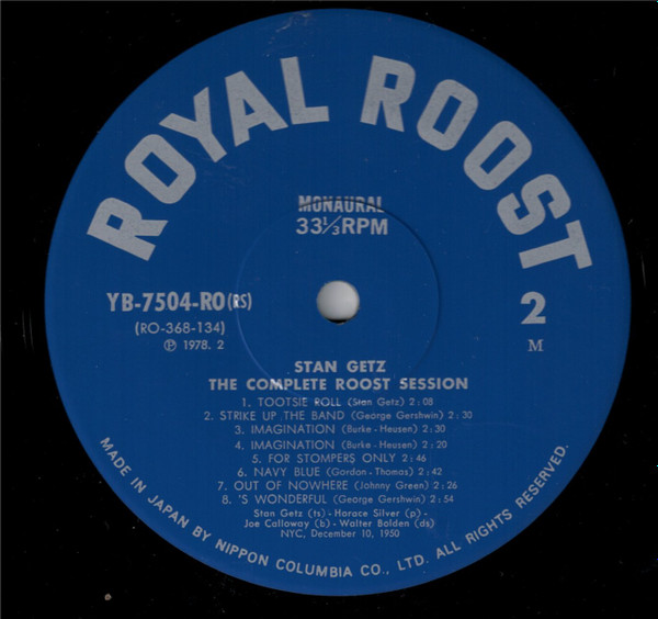 Stan Getz - The Complete Roost Session - Split Kick | Royal Roost (YB-7504~5-RO) - 4