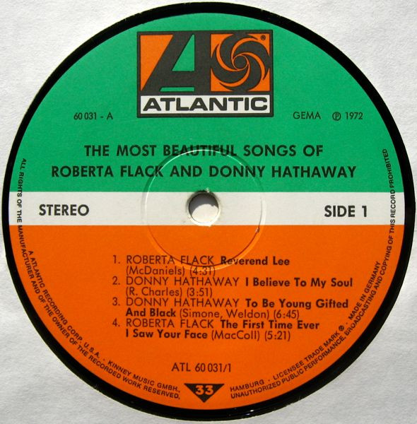 Roberta Flack And Donny Hathaway - The Most Beautiful Songs Of Roberta Flack And Donny Hathaway | Atlantic (ATL 60 031) - 3 Roberta Flack And Donny Hathaway - The Most Beautiful Songs Of Roberta Flack And Donny Hathaway | Atlantic (ATL 60 031) - 3