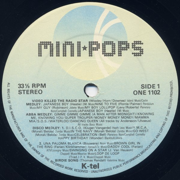 Mini-Pops - Mini★Pops | K-Tel (ONE 1102) - 3 Mini-Pops - Mini★Pops | K-Tel (ONE 1102) - 3