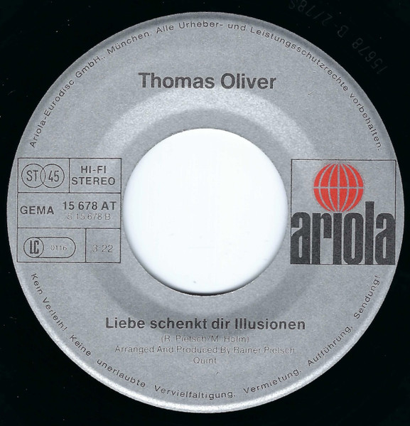 Thomas Oliver - Santa Monica | Ariola (15 678 AT) - 4