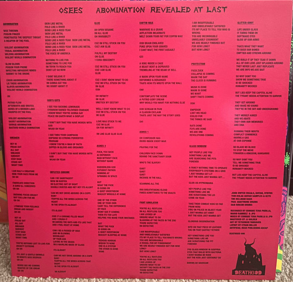 Thee Oh Sees - Abomination Revealed At Last (Limited Edition - Opaque Purple Vinyl) [Vinyl] | Deathgod Records (DG006) - 4