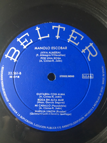 Manolo Escobar - Manolo Escobar | Belter (22.561) - 4