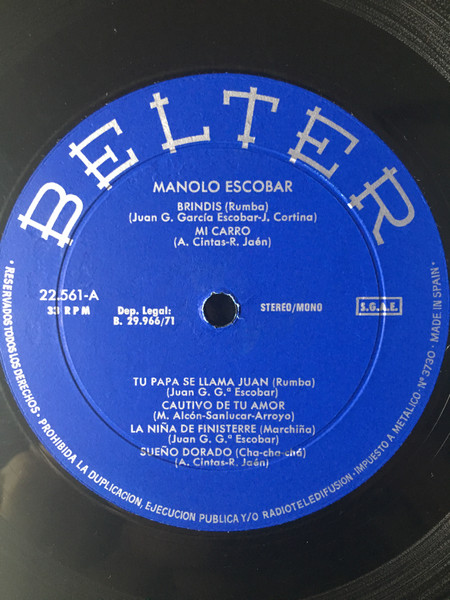 Manolo Escobar - Manolo Escobar | Belter (22.561) - 3