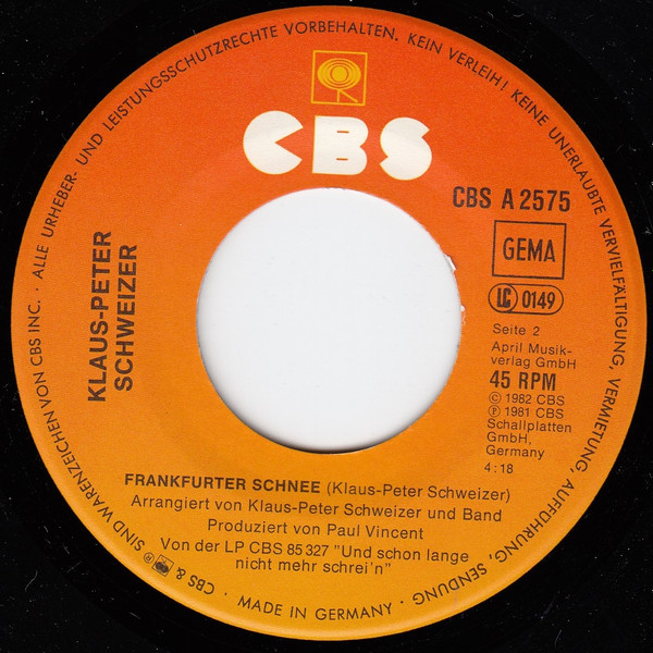 Klaus Peter Schweizer - Cabrio | CBS (A 2575) - 4