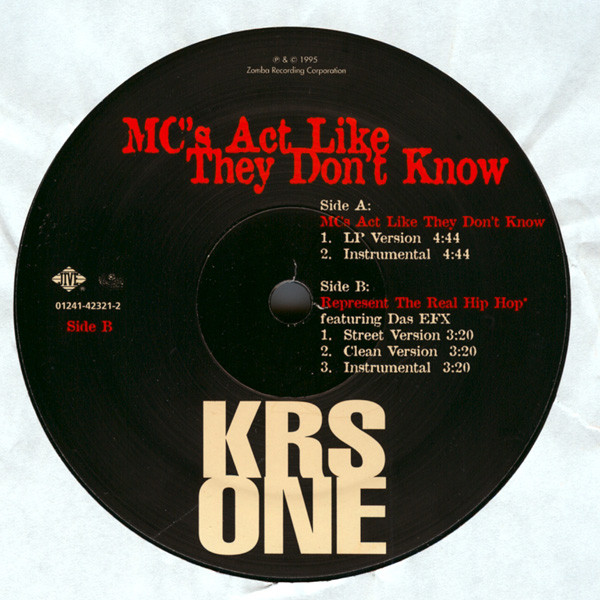 KRS-One - MC's Act Like They Don't Know | Jive (01241-42321-1) - 4 KRS-One - MC's Act Like They Don't Know | Jive (01241-42321-1) - 4