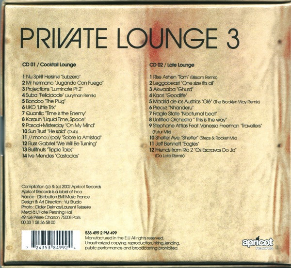 Various - Private Lounge 3 | Apricot Records (538 499 2) - 2