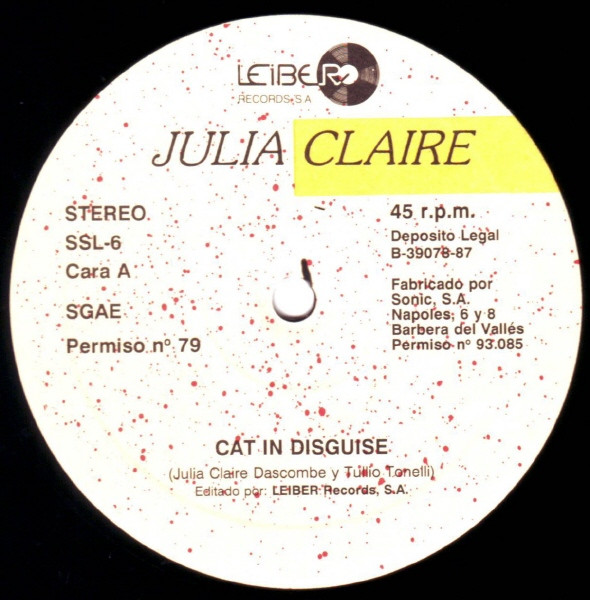 Julia Claire - Cat In Disguise | Leiber Records (SSL-6) - 3