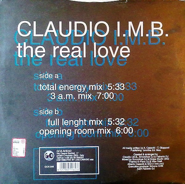 Claudio I.M.B. - The Real Love | Go Ahead Records (GOA 006) - 2